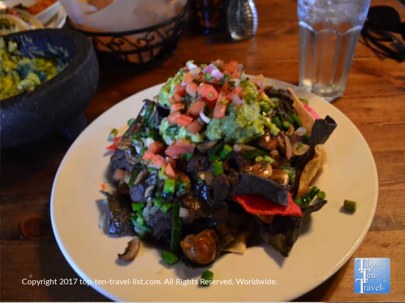 Chicken nachos at Barking Frog Grille in Sedona AZ