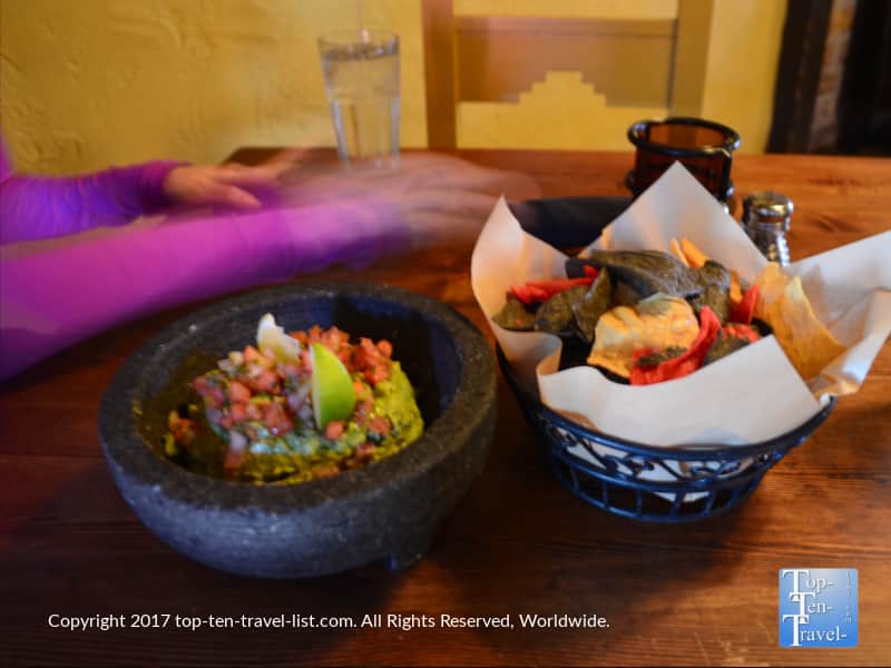Chips and guacamole at Barking Frog Grille in Sedona AZ