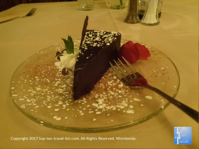 Flourless chocolate cake at Bella Vita in Sedona AZ