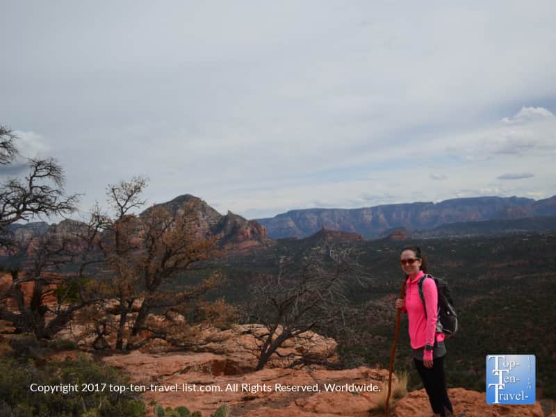 Enjoying the scenery on the Doe Mountain summit in Sedona AZ