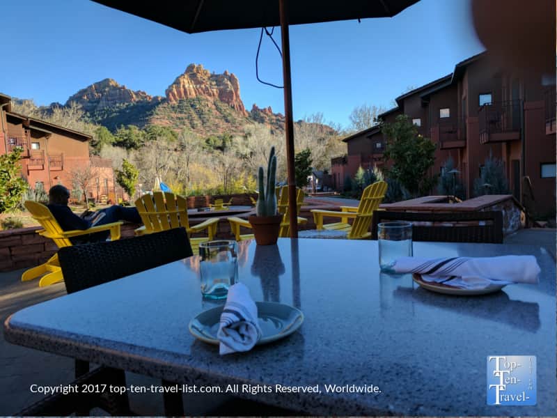 Red rock view at Saltrock Southwest Kitchen in Sedona