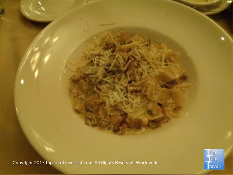Mushroom pasta at Bella Vita in Sedona AZ