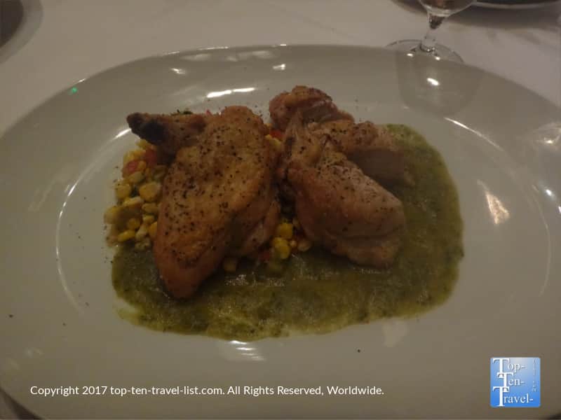 Pan fried chicken at Zenith Steakhouse in Flagstaff
