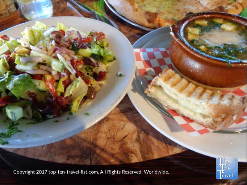 Salad and soup at Hideaway House in Sedona AZ