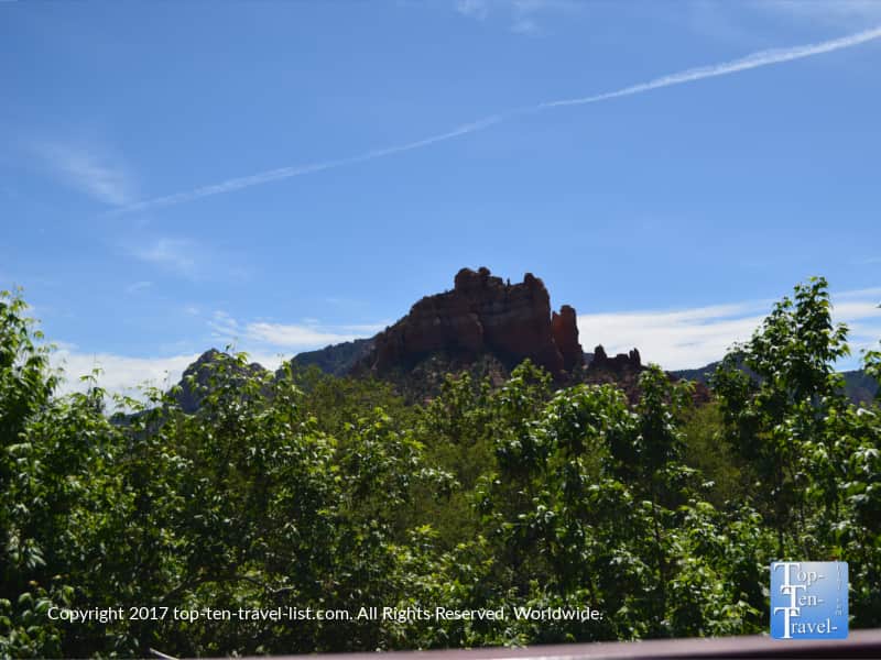 Snoopy rock formation from Creekside restaurant in Sedona AZ