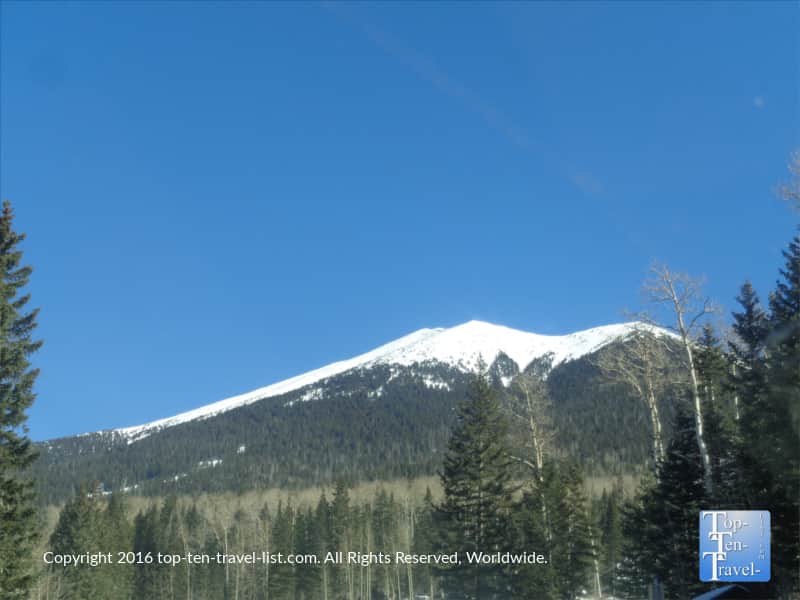 Snow capped peaks in Flagstaff AZ