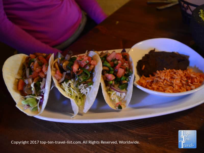 Veggie tacos at Barking Frog Grille in Sedona AZ
