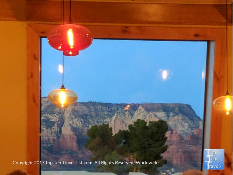 Views of the red rocks from Elote Cafe in Sedona AZ