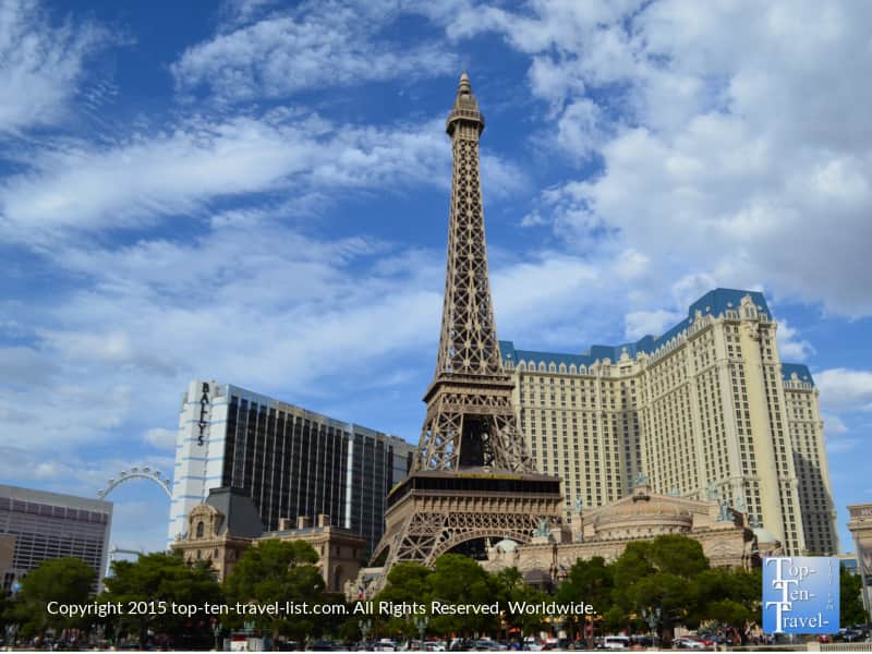 The Eiffel Tower replica at the Paris hotel in Las Vegas