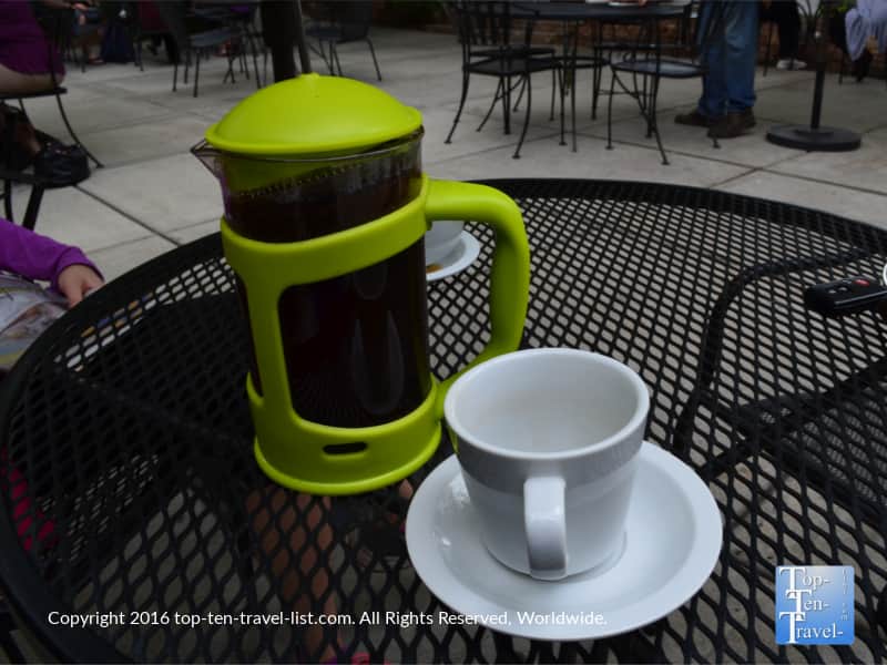 Delicious French Press coffee at Wild Iris in Prescott