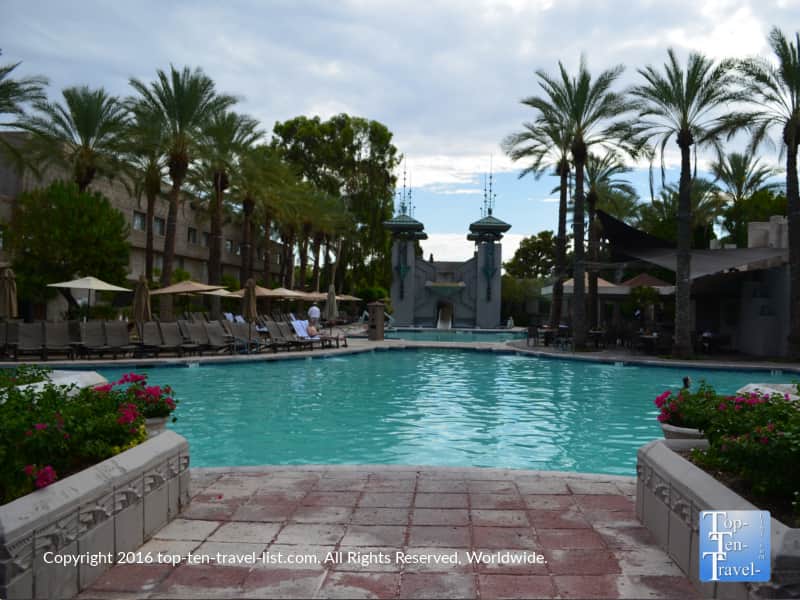 The beautiful Paradise Pool at The Arizona Biltmore in Phoenix, Arizona