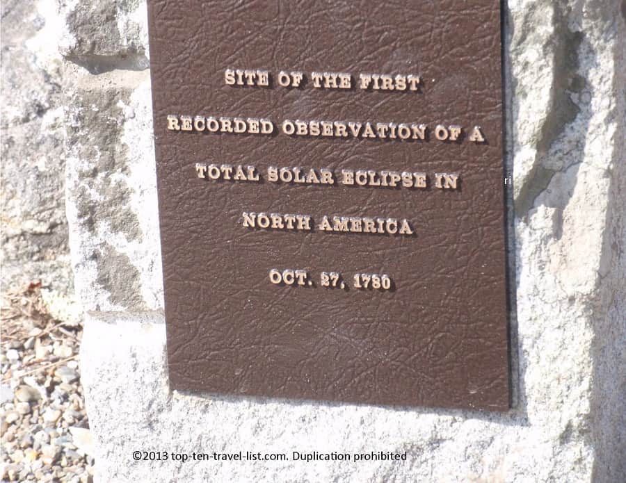 Site of 1st recorded solar eclipse in Islesboro, Maine 