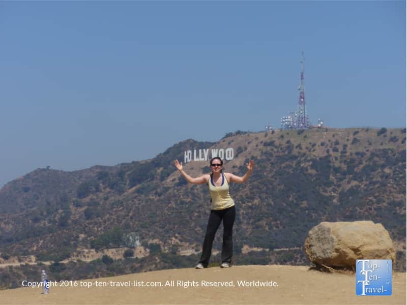 Hiking beneath the Hollywood sign at Griffith Park