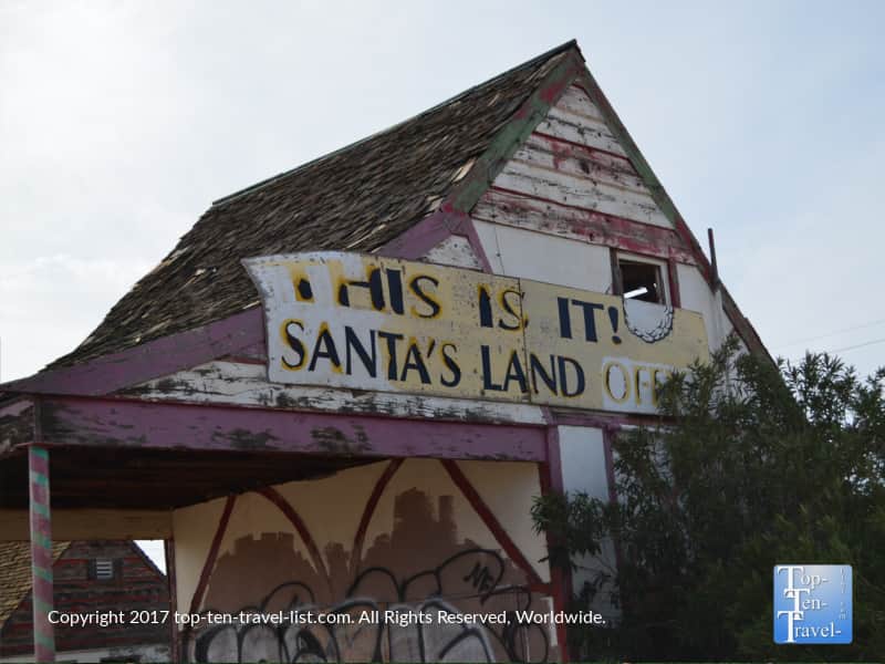 Santa Claus AZ ghost town - remains of an old Christmas themed amusement park 