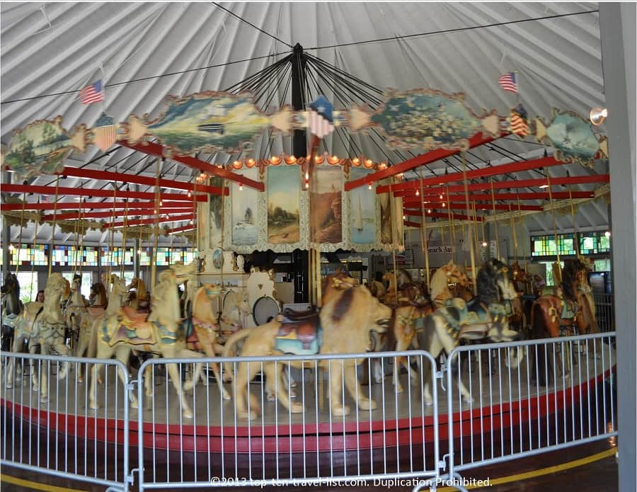The oldest Looff Stander Carousel at Slater Memorial Park in Pawtucket