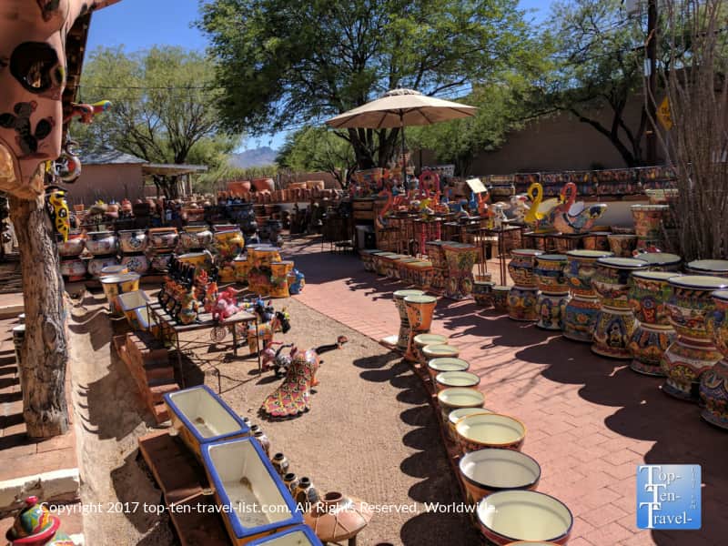 Unique Southwestern pottery pieces in Tubac