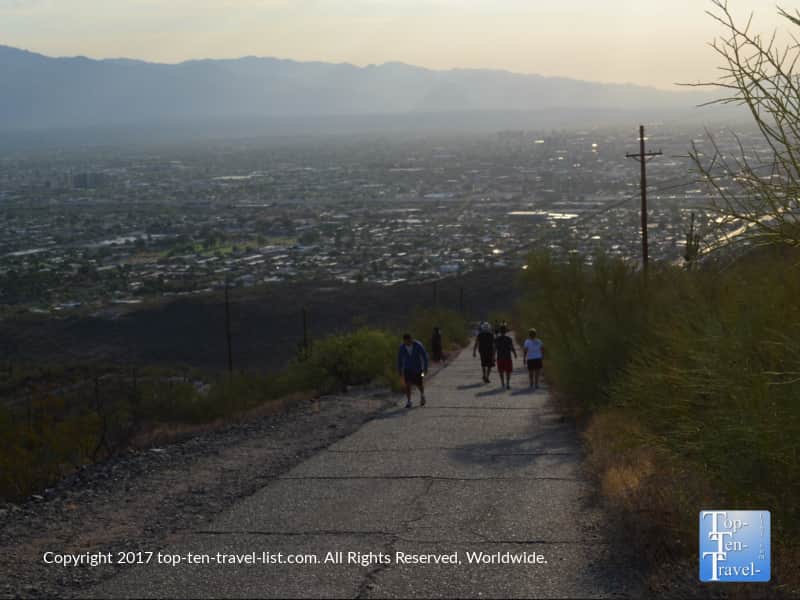 Steep climb up Tumanoc Hill in Tucson