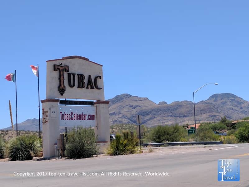 Tubac Arizona town sign