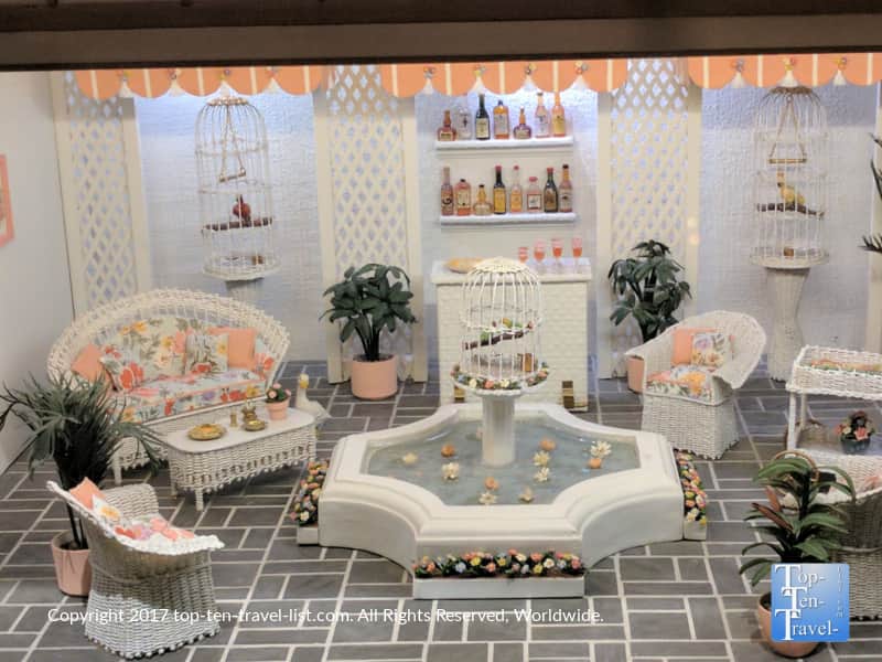 Tropical aviary miniature dollhouse at The Mini Time Museum in Tucson