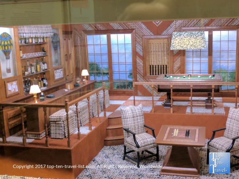 Miniature office library display at the Mini Time Museum of Miniatures in Tucson