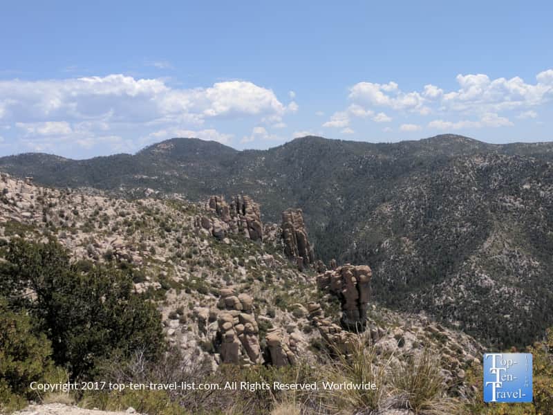 Views of unique hoodoos on the drive up Mt Lemmon near Tucson