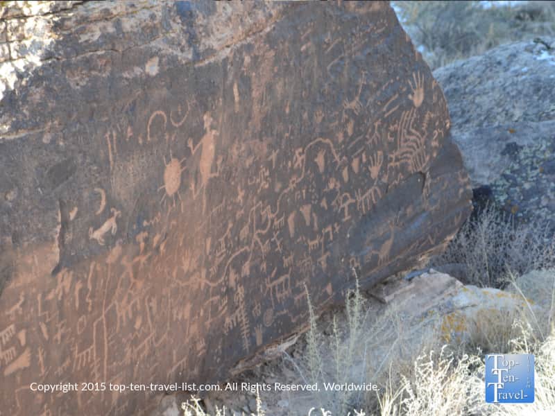 Ancient petroglyphs at the Petrified National Forest 