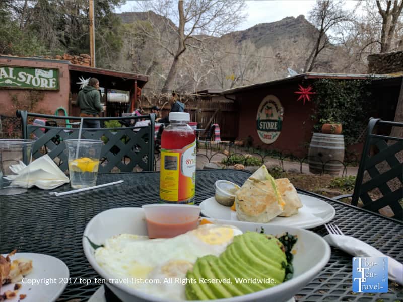 Delicious breakfast food at Indian Gardens in Sedona AZ
