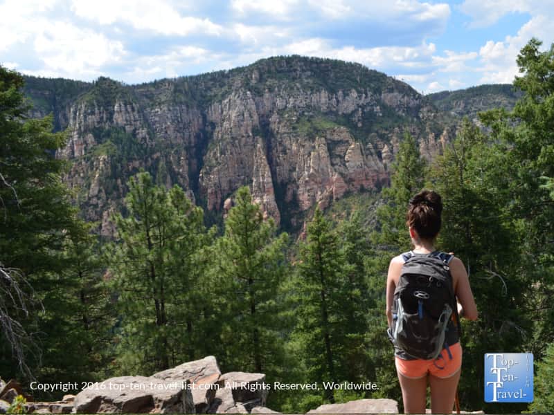 Looking out into the scenery along the Cookstove Trail in Sedona, Arizona