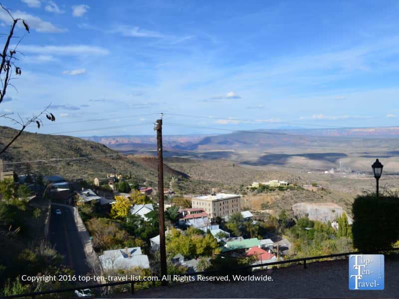 Picturesque views from The Asylum Restaurant in Jerome, Arizona