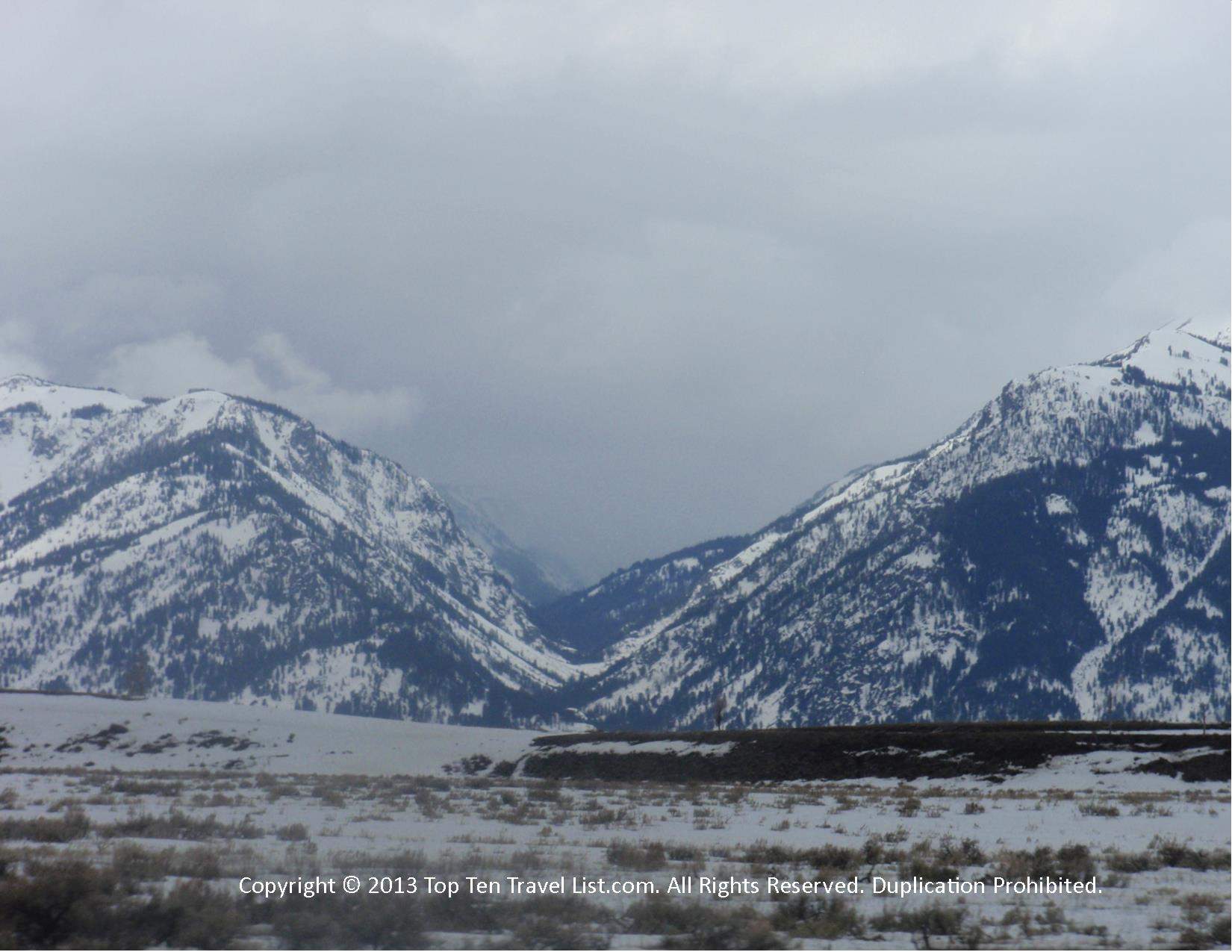 Gorgeous snow capped mountains at the Grand Tetons
