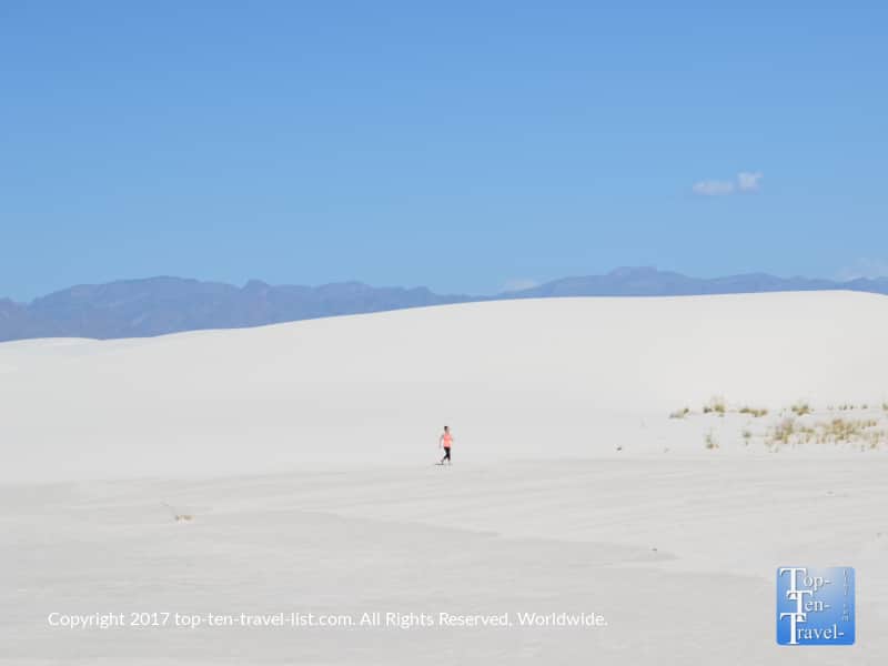 The gorgeous soft white gypsum sand dunes of White Sands National Monument in New Mexico