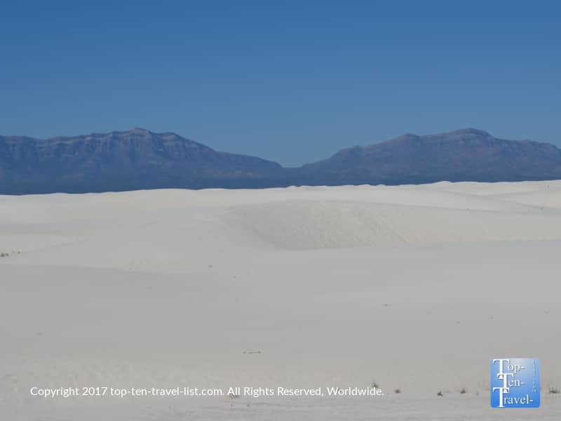 Rare white sand dunes at White Sands National Monument in New Mexico