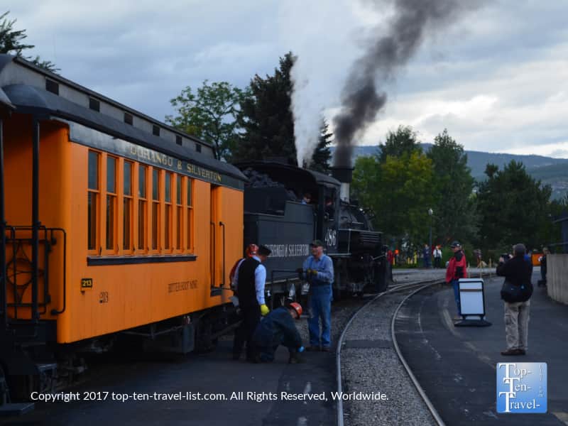 Waiting to board the Durango & Silverton Narrow Gauge Railroad train ride