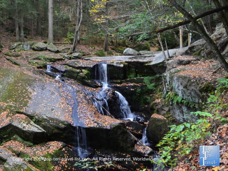 Waterfall along the Enders Falls trail in Granby, Connecticut