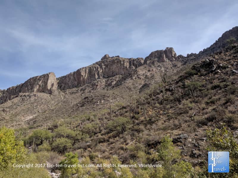 Beautiful mountain views at Sabino Canyon in Tucson, Arizona