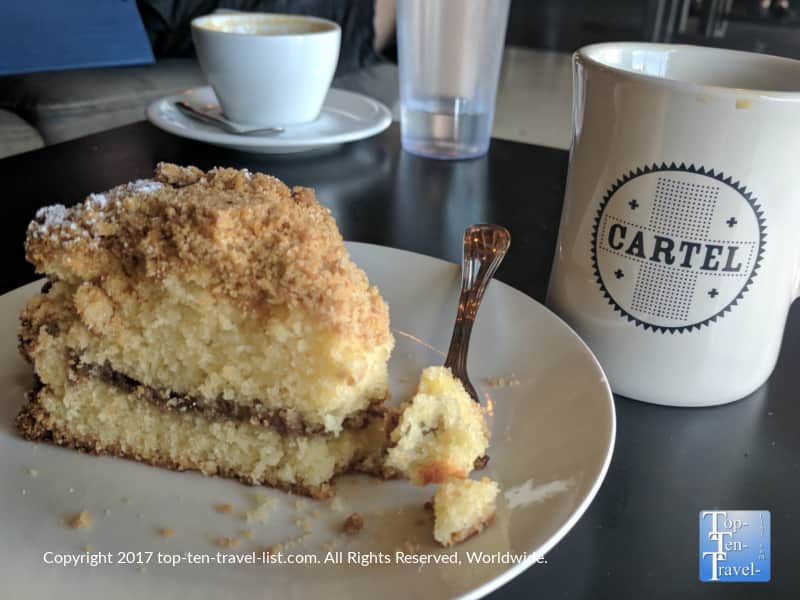 Delicious coffee cake at Cartel Coffee Lab in Tucson