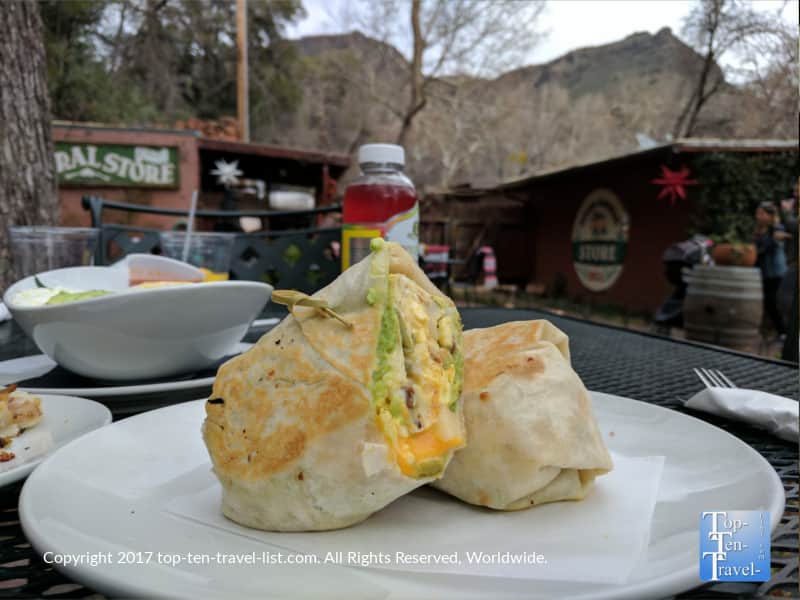 The best breakfast burrito at Indian Gardens in Sedona, Arizona