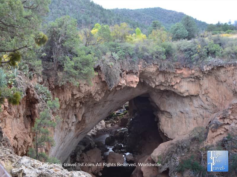 Largest natural travertine bridge at Tonto Natural Bridge State Park in Payson, Arizona