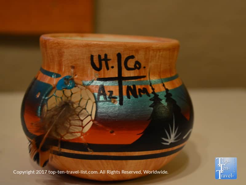 Native American pottery piece at Four Corners monument