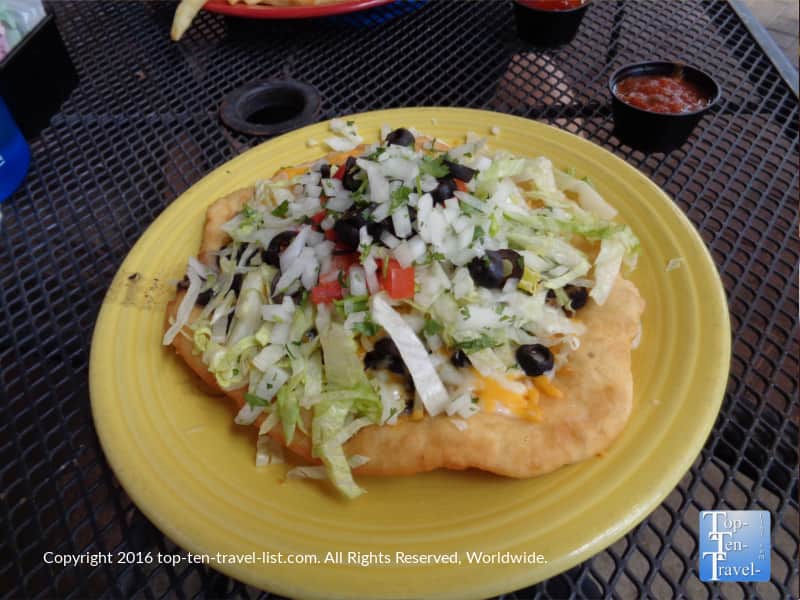 Navajo taco at Charly's at the Weatherford in Flagstaff, Arizona