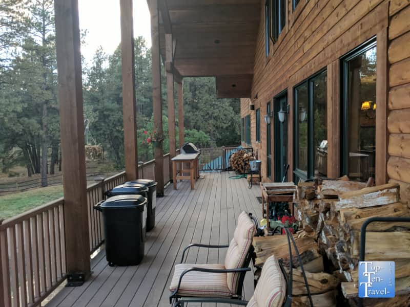 Beautiful patio of the Elk Trace B &B in Pagosa Springs, Colorado