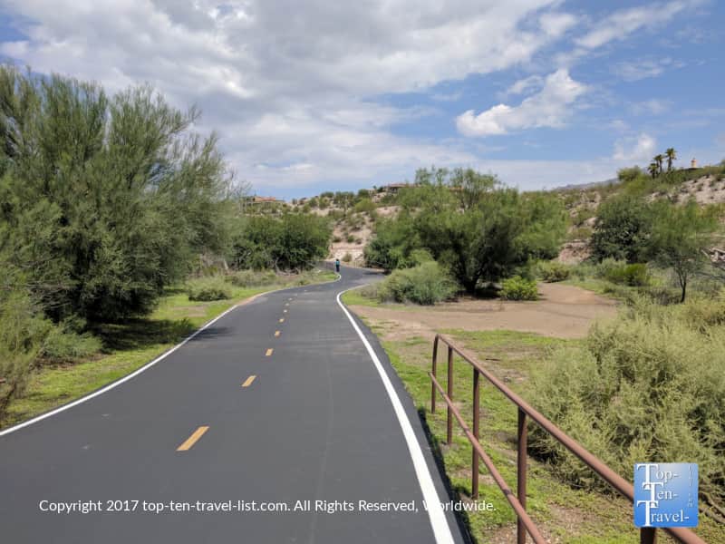 The Rillito River bike path in Tucson, Arizona
