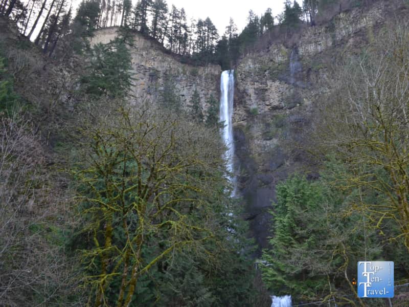 Multnomah Falls in the Columbia River Gorge of Oregon