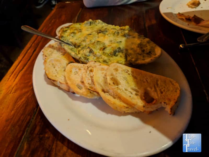 Spinach artichoke dip at the Screaming Banshee in Bisbee, Arizona