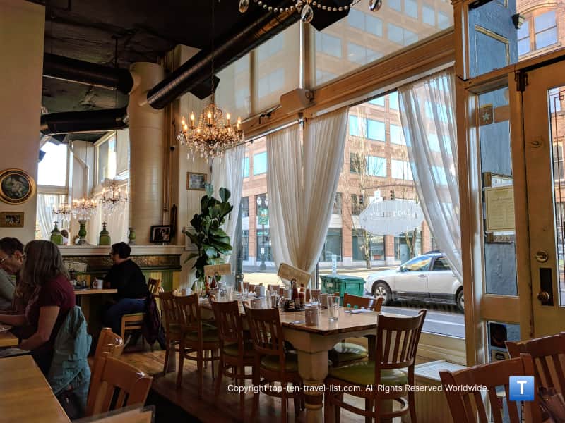 Dining room at Mother's Bistro in Portland