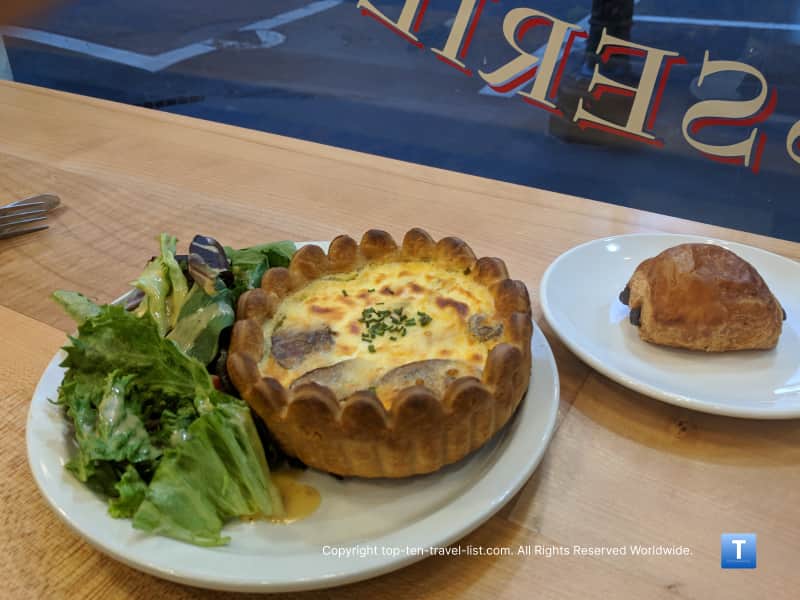 Quiche at St. Honore Bakery in Portland