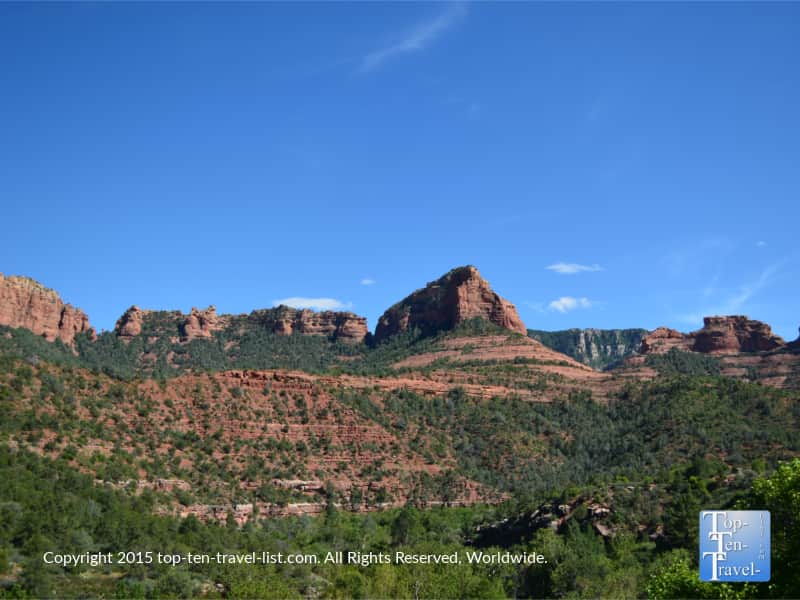 Gorgeous red rock views along the Oak Creek Canyon scenic drive
