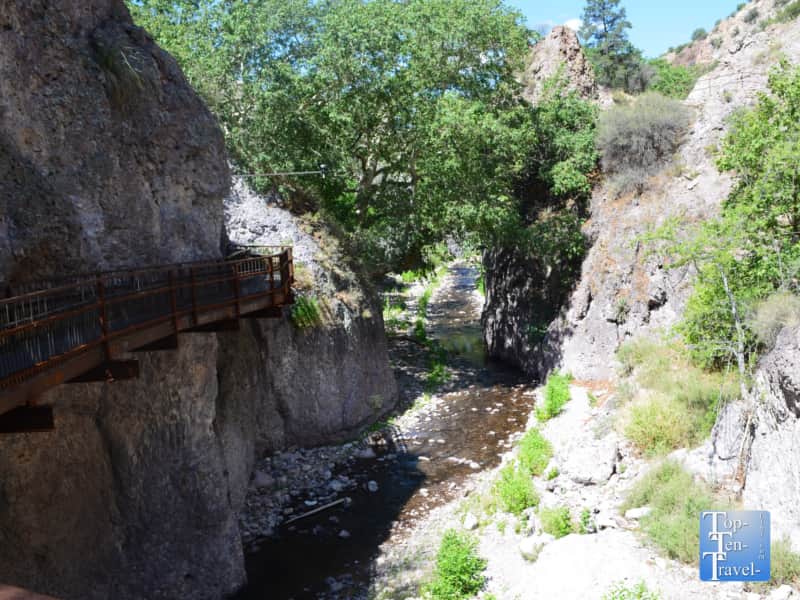 Views of the stream at the Catwalk National Recreation site in New Mexico