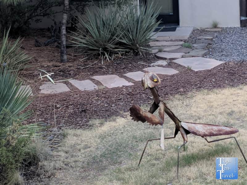 Cool art sculpture at the Bear Mountain Lodge in Silver City, New Mexico