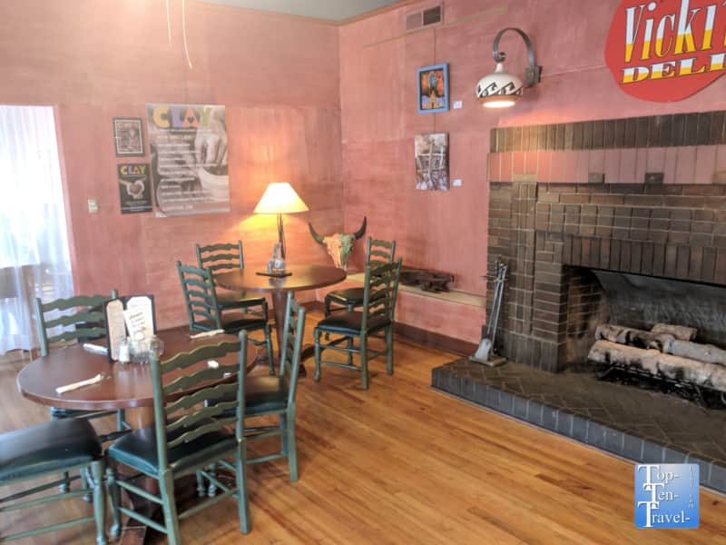 Cozy interior of Vicki's Eatery in Silver City, NM